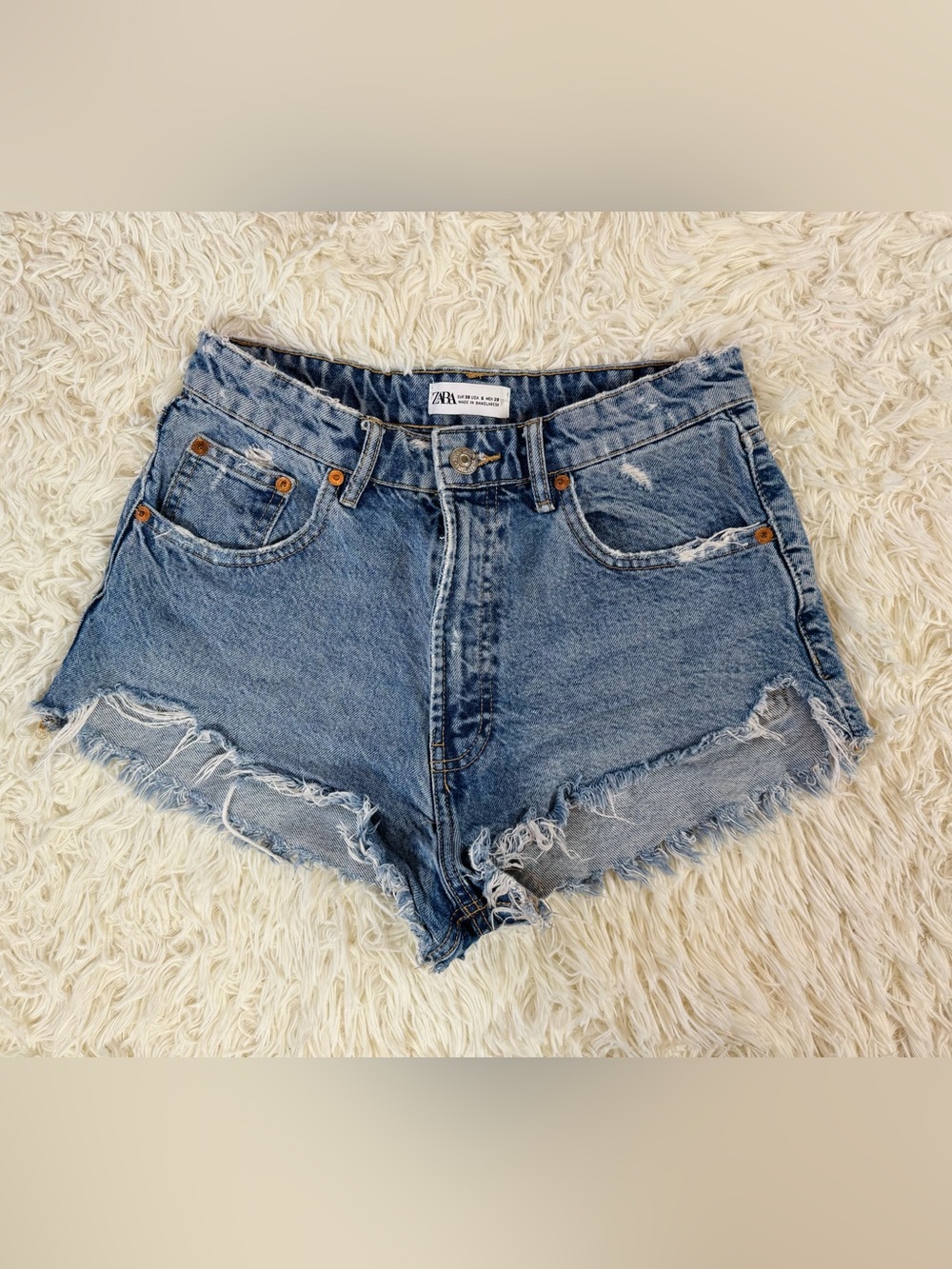 Zara High Waisted Denim Shorts